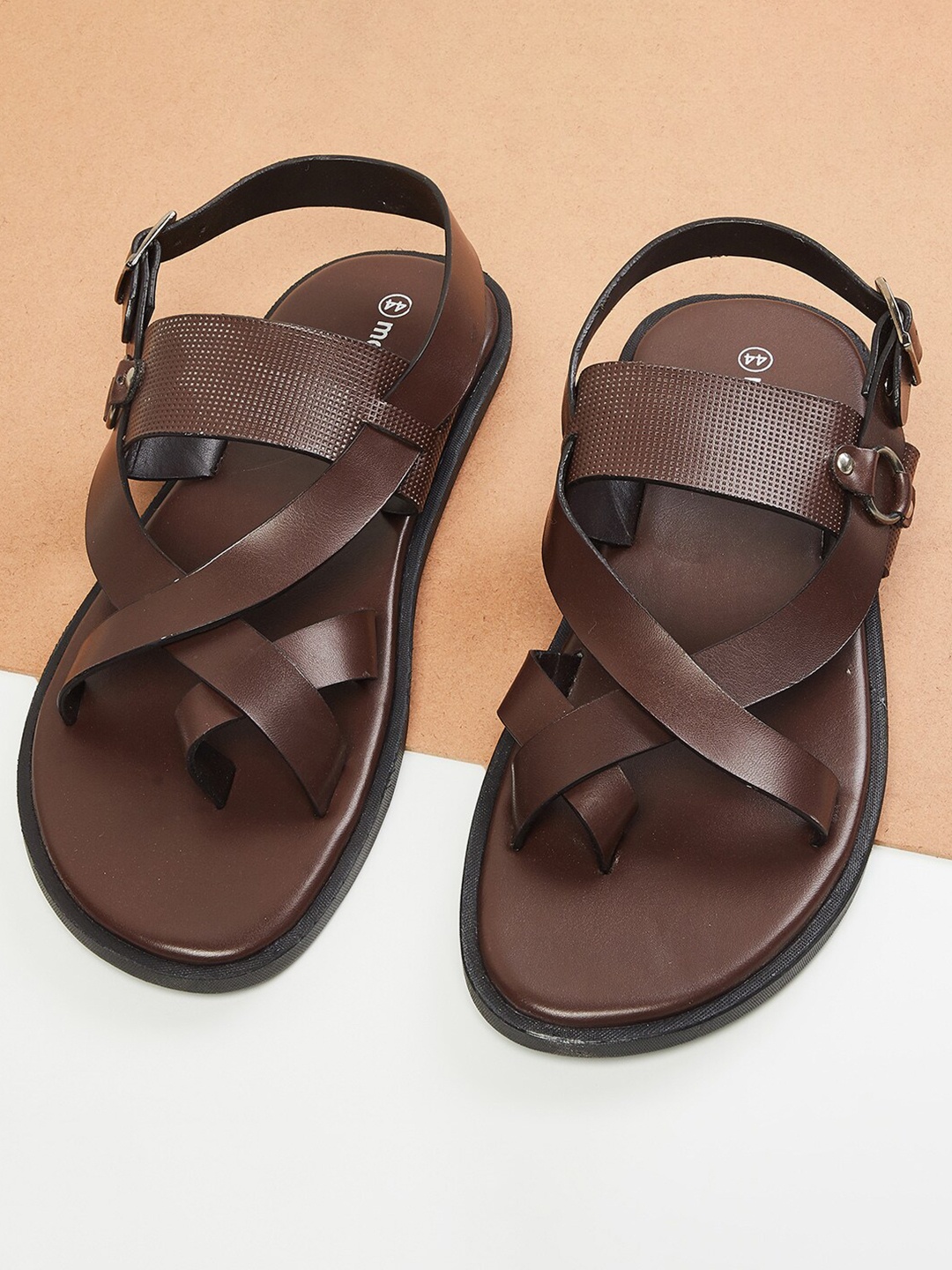 

max Men Brown PU Comfort Sandals