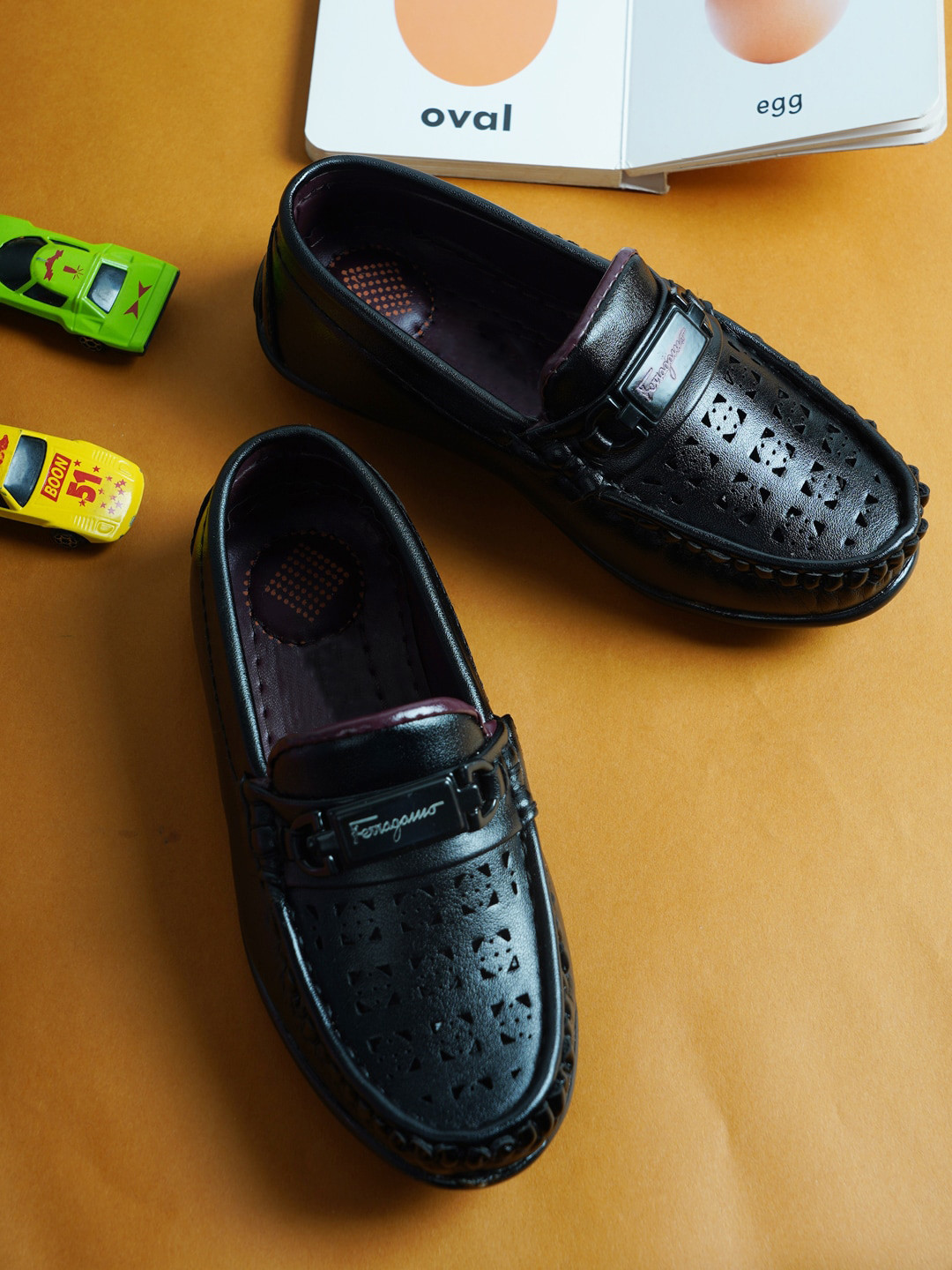 

Style Shoes Boys Casual Textured Slip-on Loafers, Black