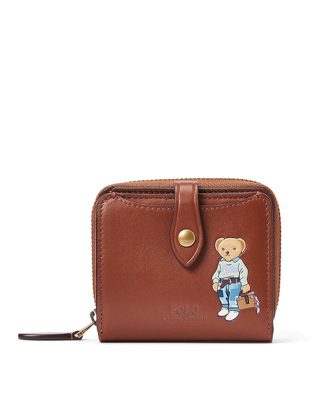 

Polo Ralph Lauren Women Printed Leather Card Holder, Brown
