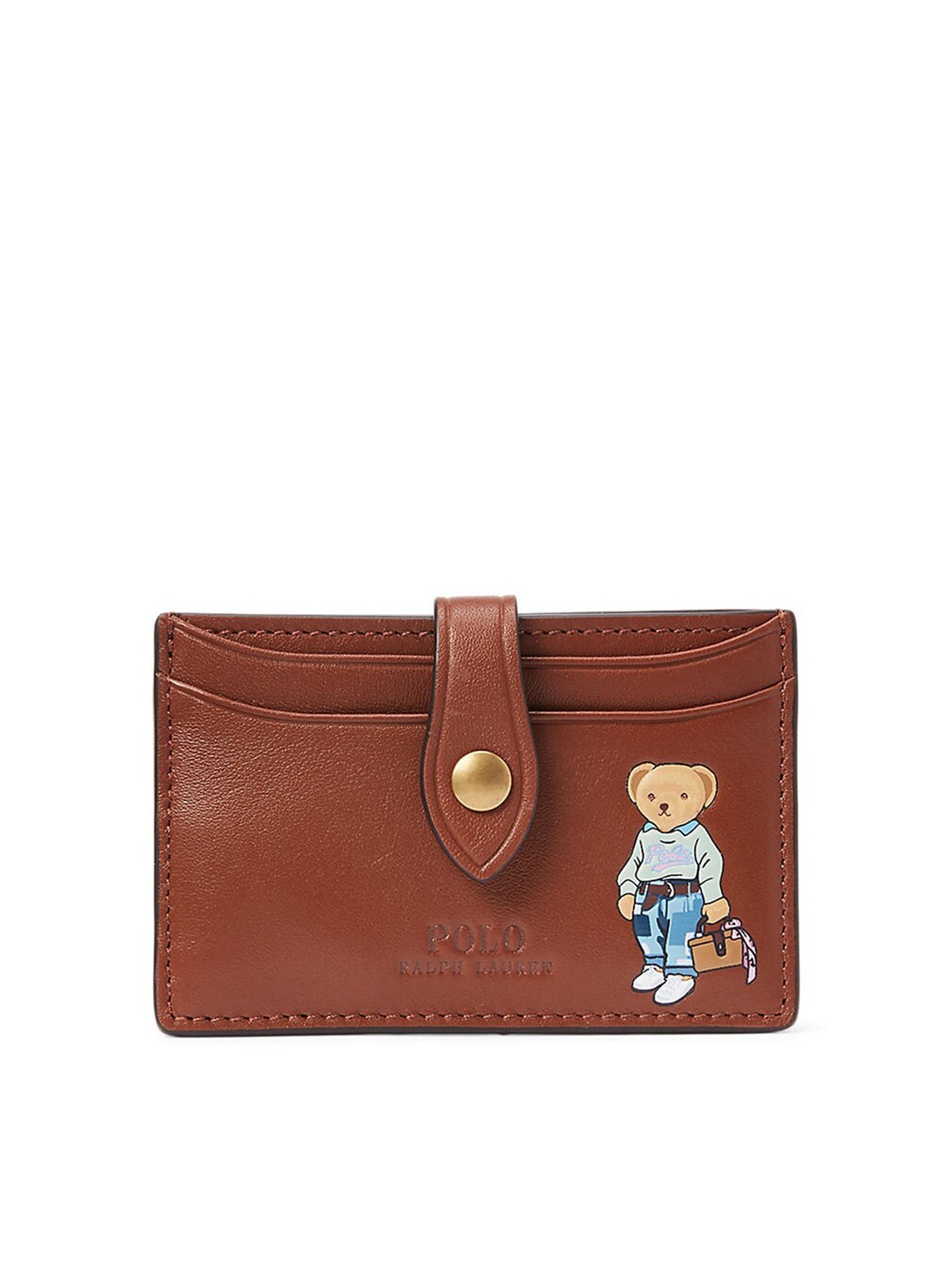 

Polo Ralph Lauren Women Printed Leather Card Holder, Brown