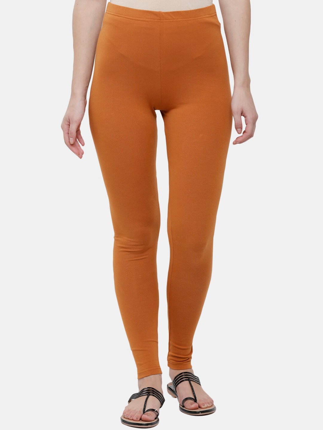 

De Moza Women Rust Solid Ankle Length Cotton Leggings