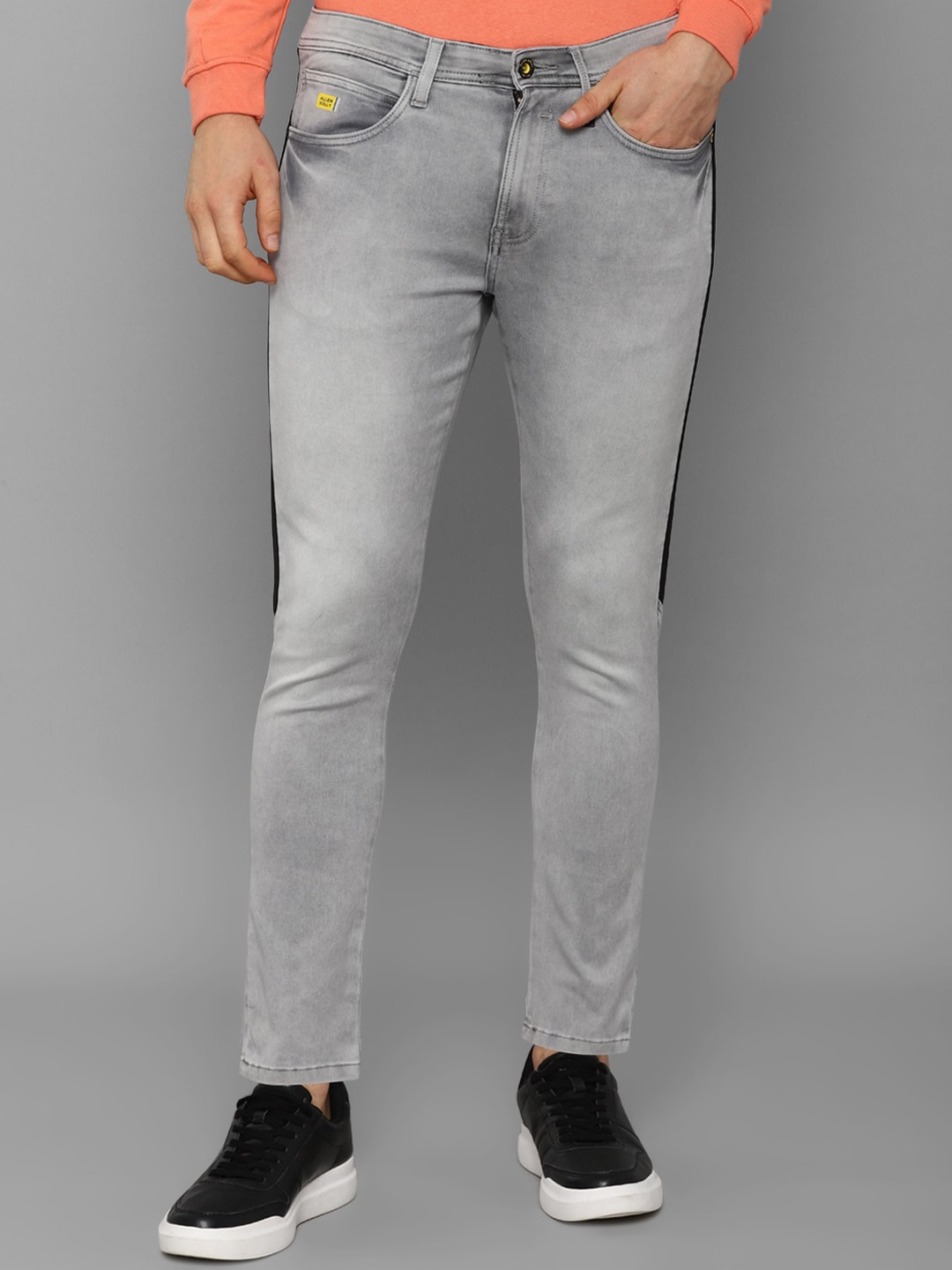 Allen Solly Sport Men Grey Skinny Fit Heavy Fade Jeans
