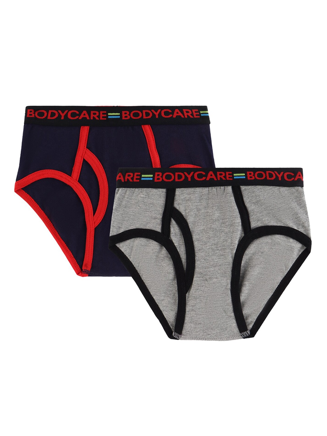 

Bodycare Kids Boys Pack Of 2 Navy Blue & Grey Solid Cotton Basic Briefs