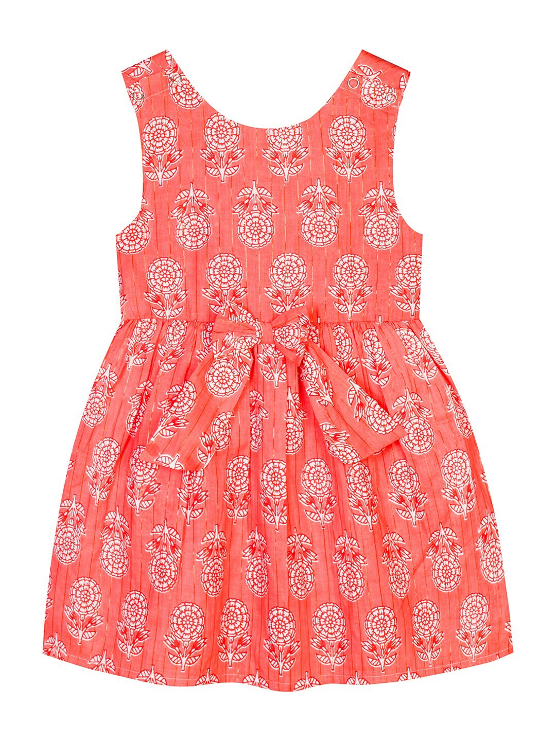 

Budding Bees Orange Floral Peplum Dress