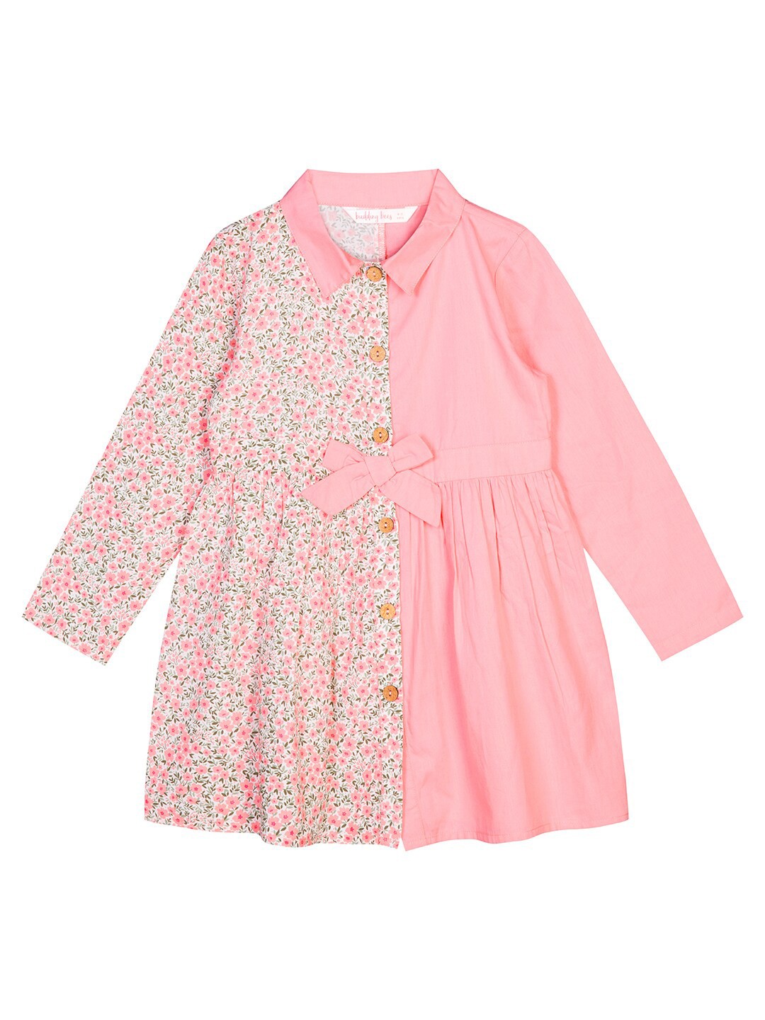 

Budding Bees Pink Floral A-Line Dress