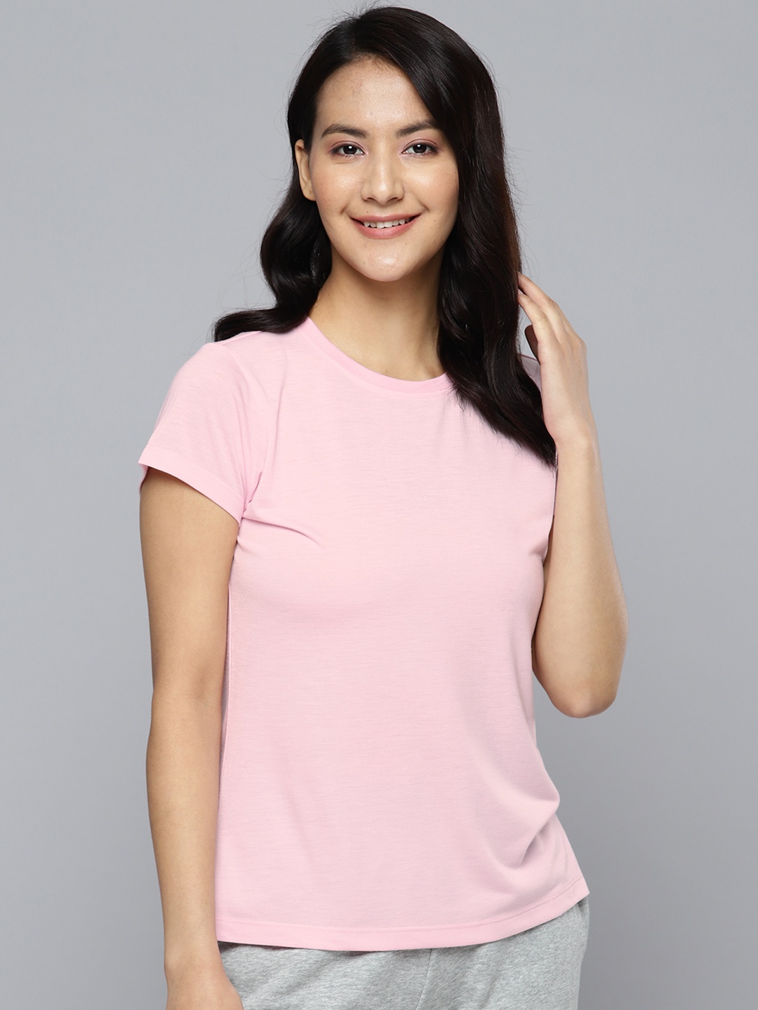 

HERE&NOW Round Neck Knitted Lounge T-shirt, Pink