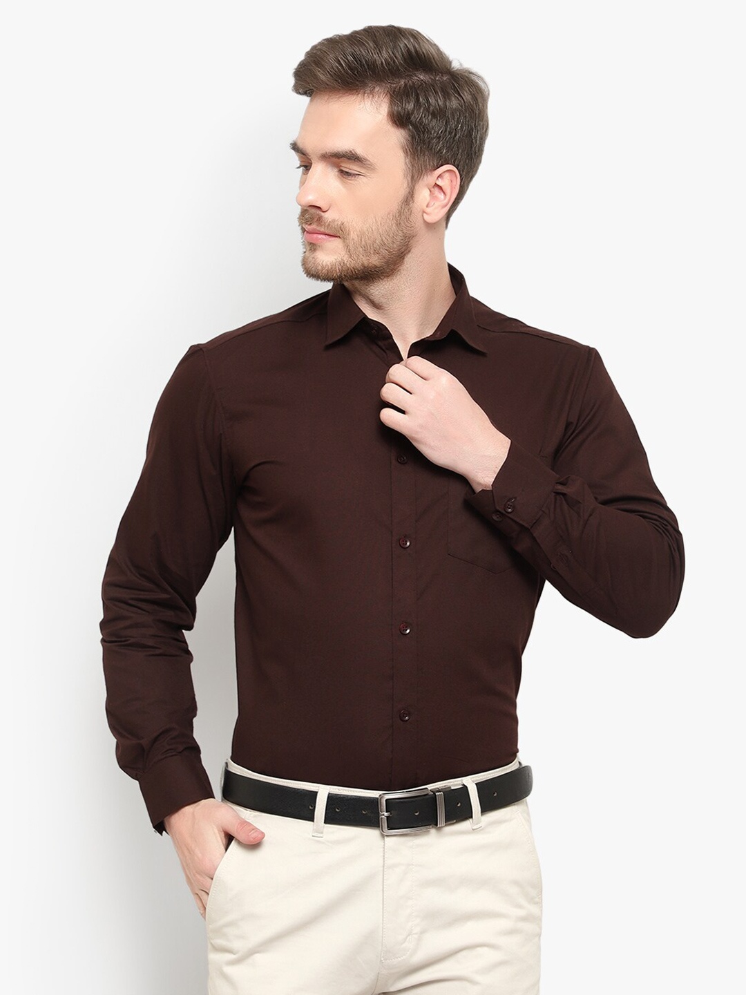 

D Kumar Men Brown Standard Formal Shirt