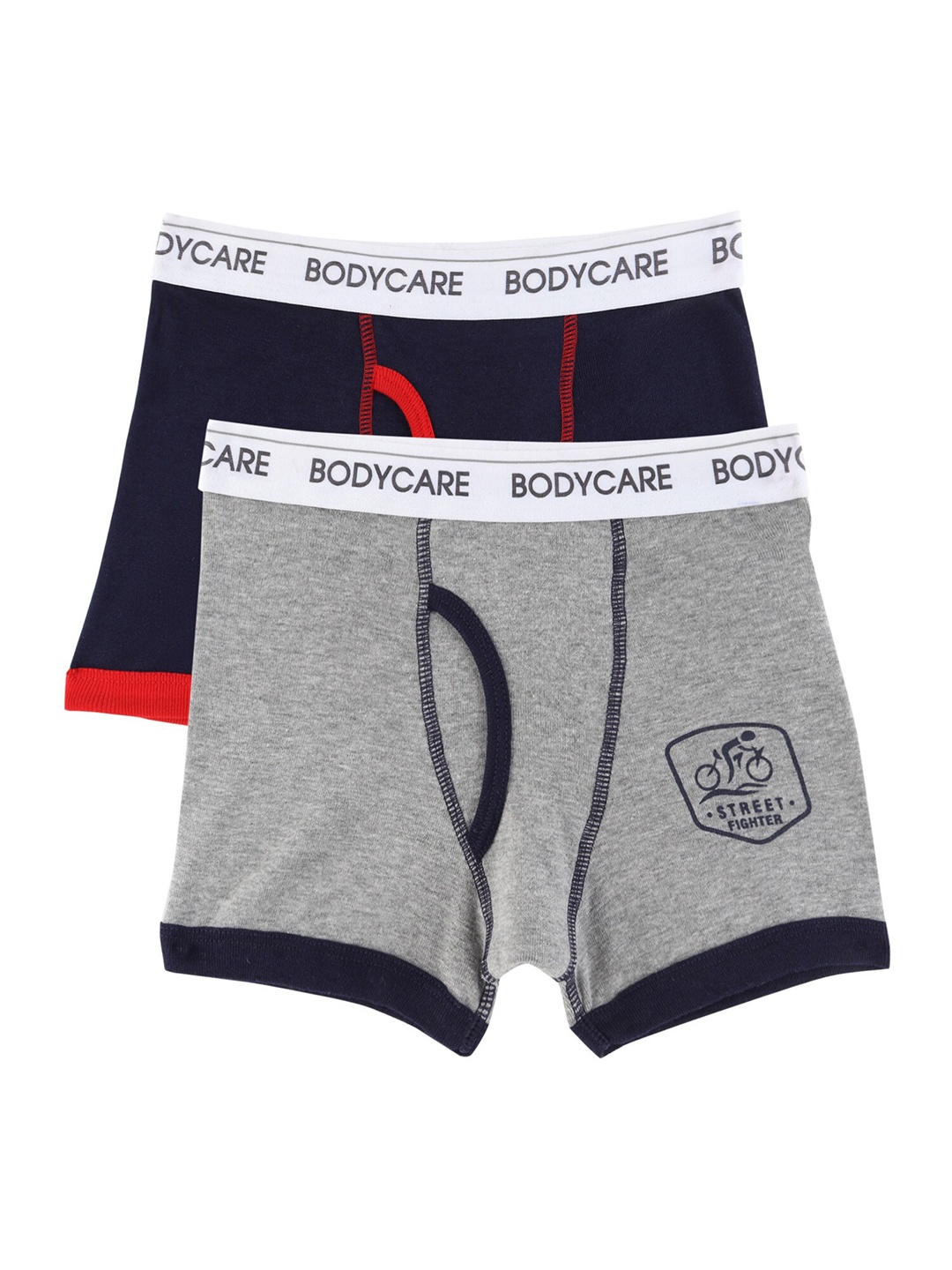 

Bodycare Kids Boys Pack Of 2 Grey & Navy Blue Solid Cotton Trunk KGA2066GNV-PK005