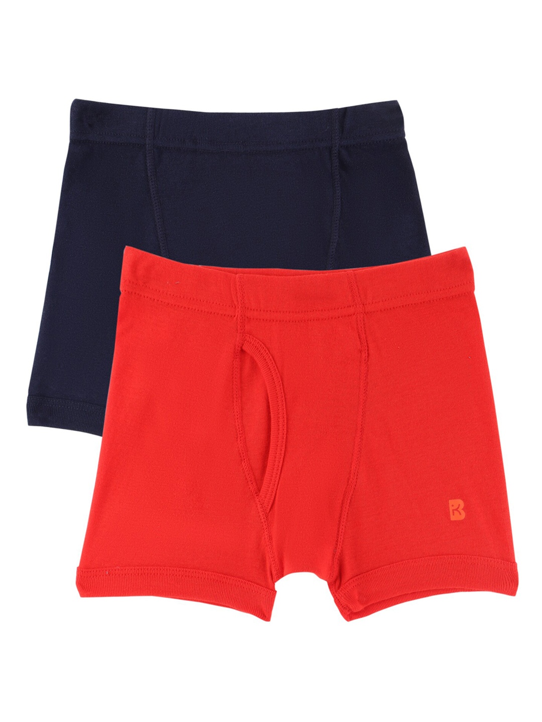 

Bodycare Kids Boys Pack Of 2 Red & Navy Blue Solid Cotton Trunk