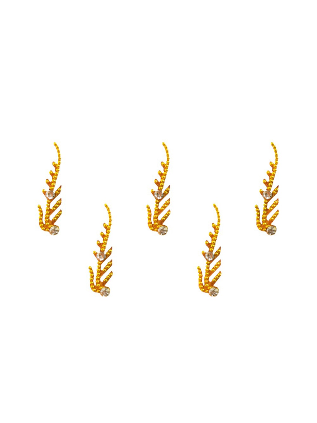 

Comet Busters Set of 5 Embellished Designer Bindis - Gold-Toned