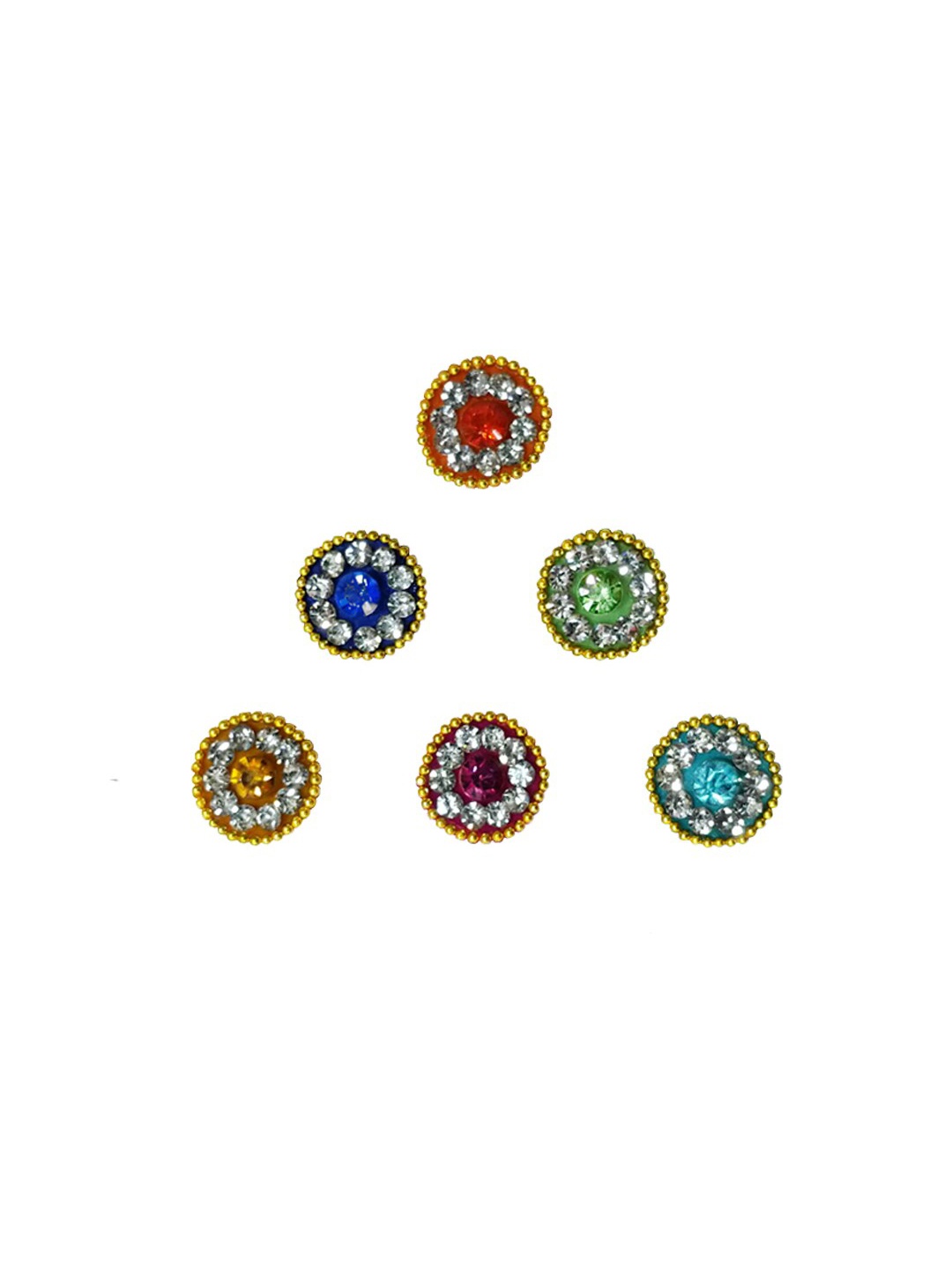 

Comet Busters Multicoloured Embellished Bindi - 6 Pcs, Multi