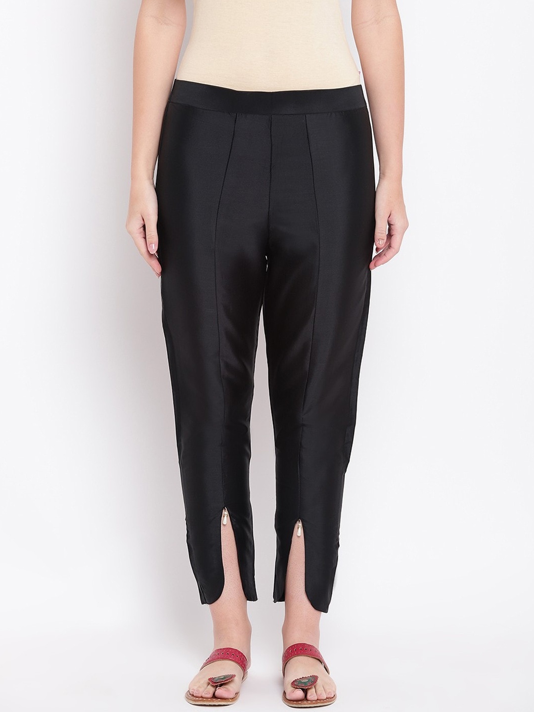 

RIVI Women Black Easy Wash Trousers