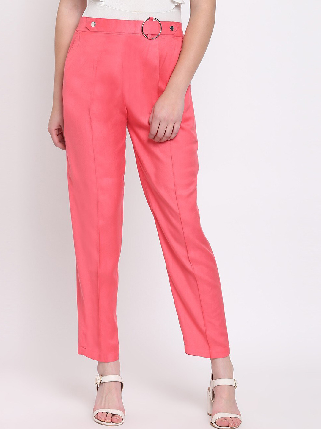 

RIVI Women Pink Original Easy Wash Trousers
