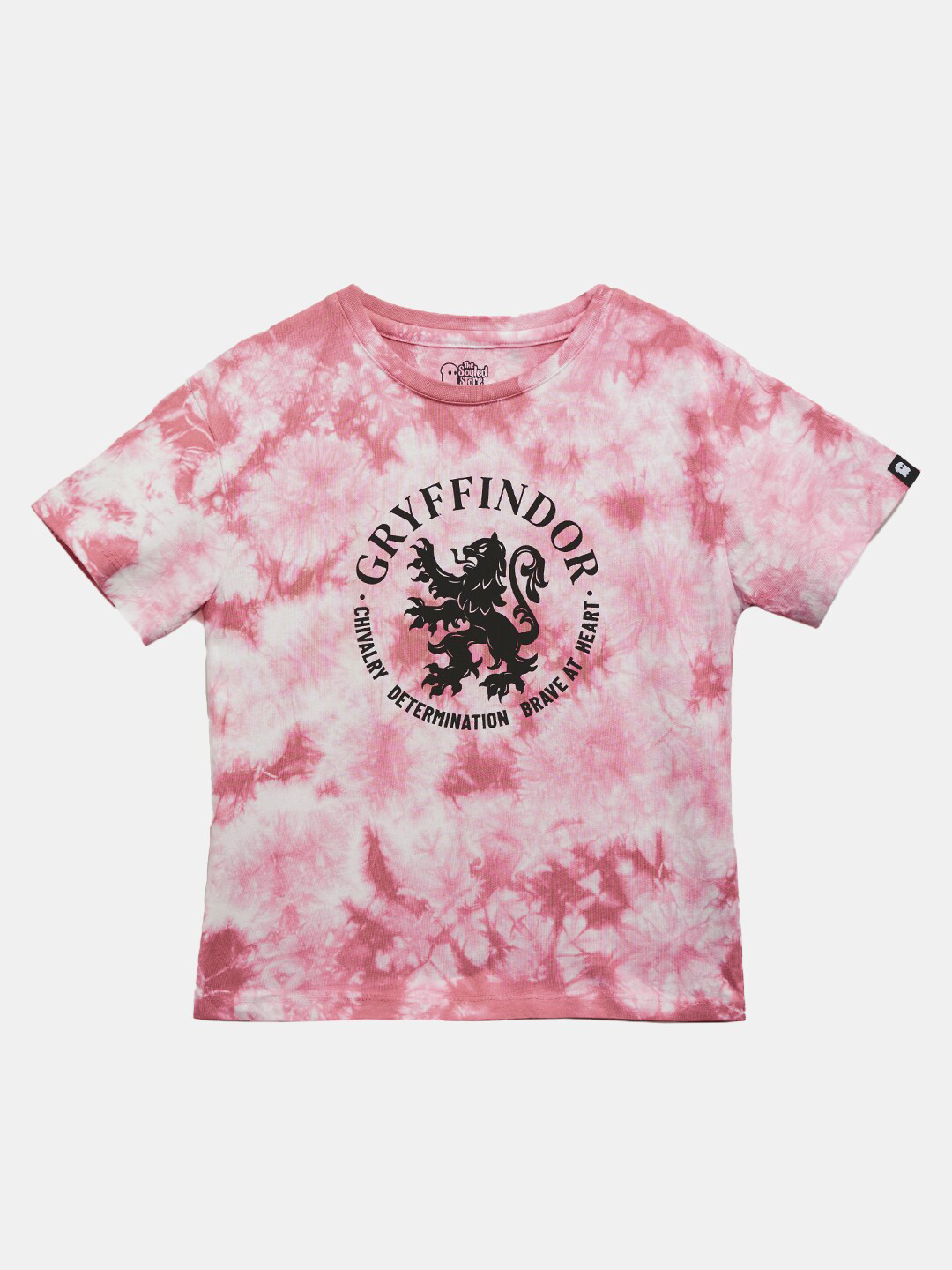 

The Souled Store Girls Pink Cotton Harry Potter Gryffindor Tie and Dye T-shirt