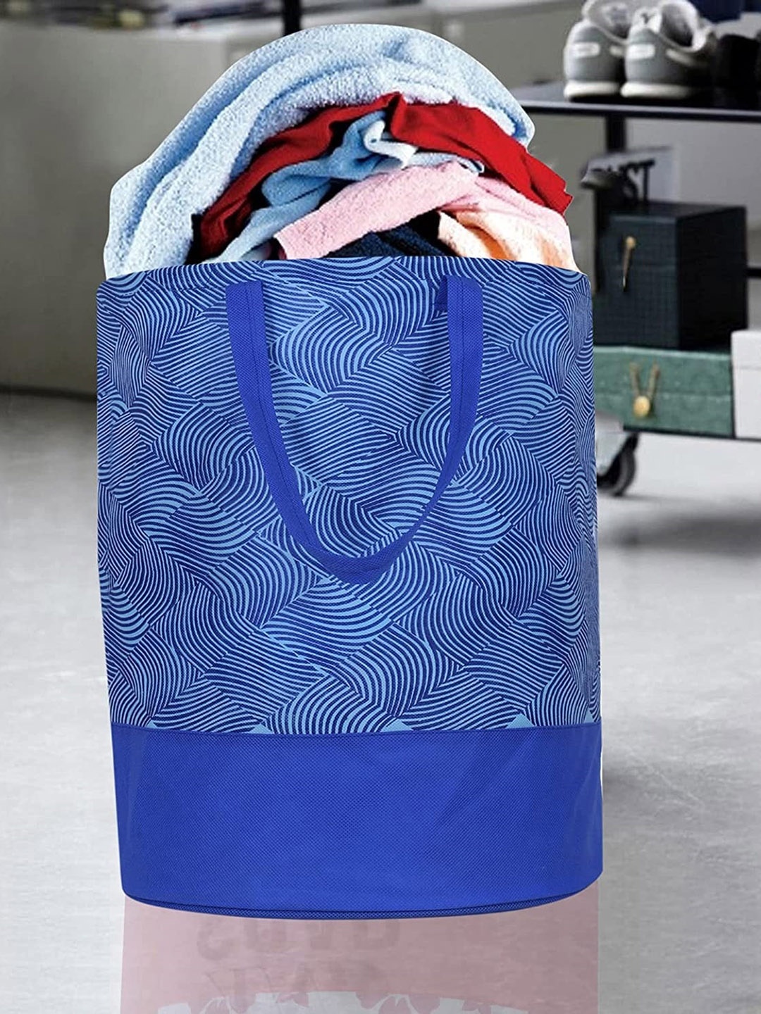 

Home Fresh Set Of 2 Printed Laundry Bag, Blue