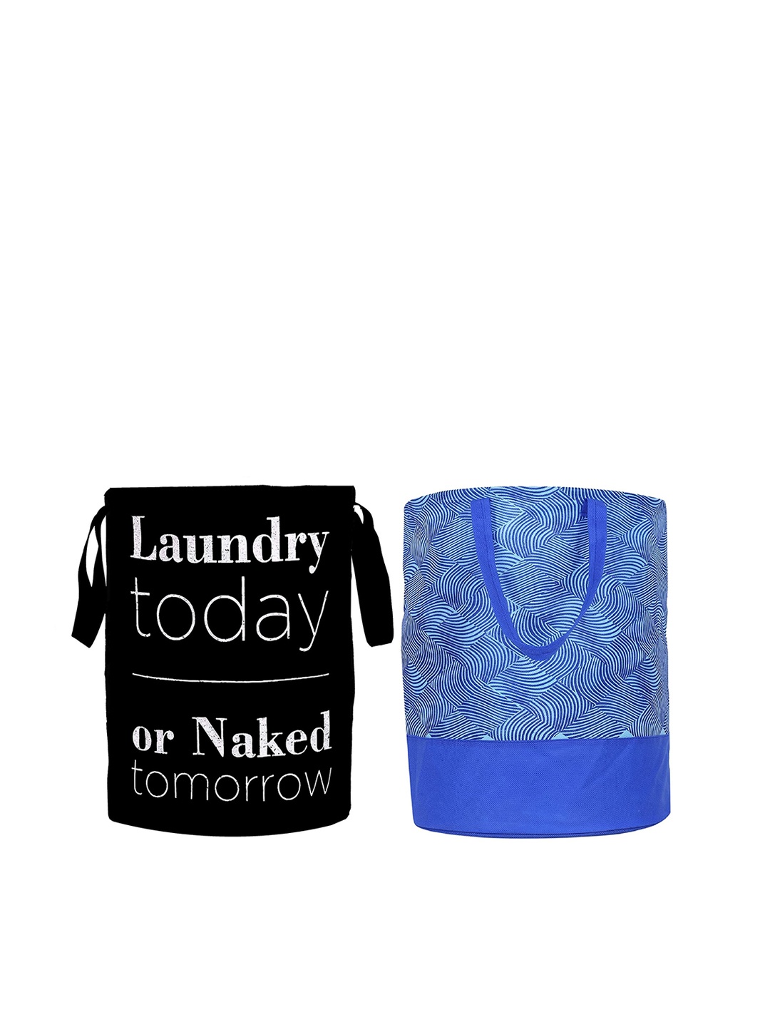 

Home Fresh Set Of 2 Black & Blue Printed Laundry Bag