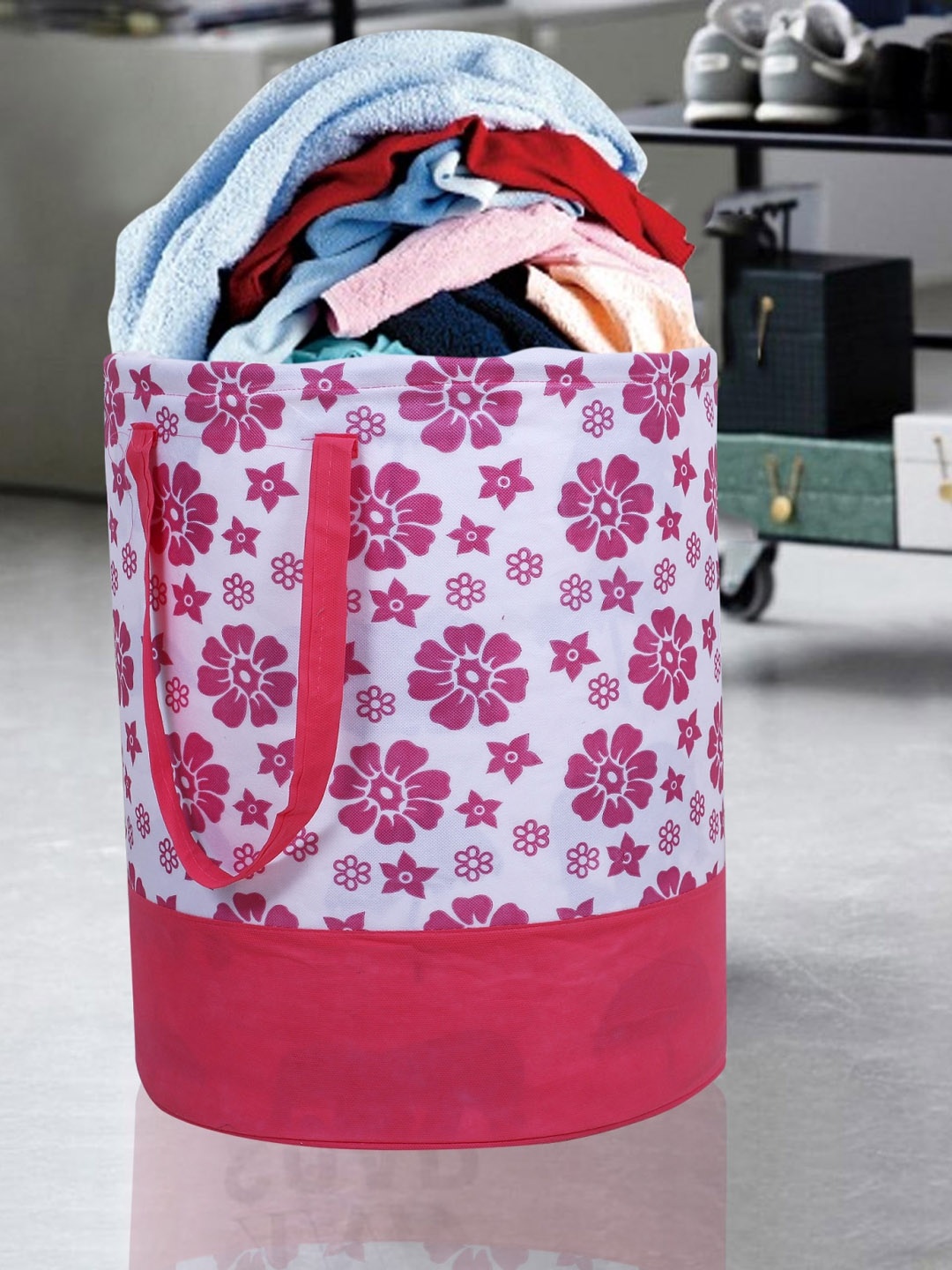 

Home Fresh Set Of 2 Printed Laundry Bag, Beige