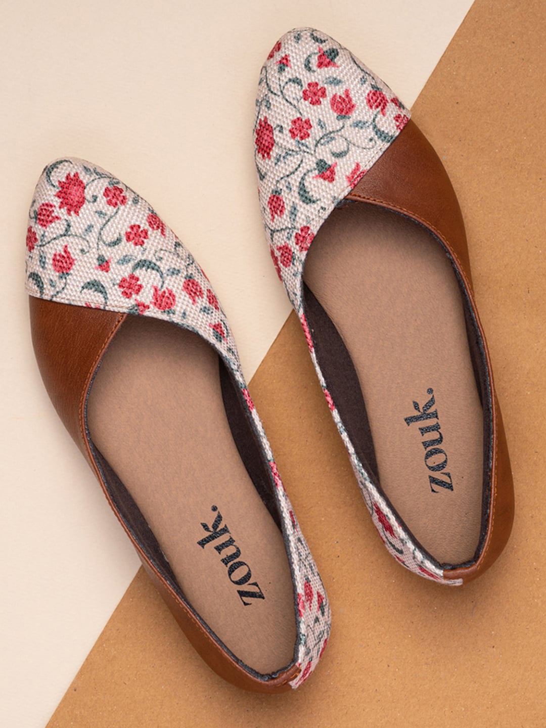 

ZOUK Women Printed Ballerinas Flats, White