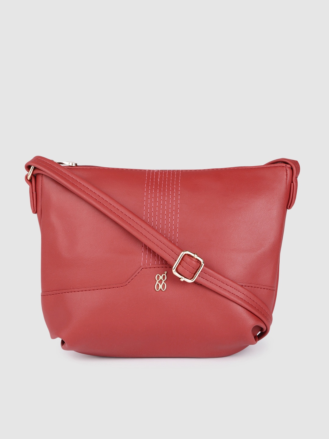 

Baggit Red Solid Structured Sling Bag