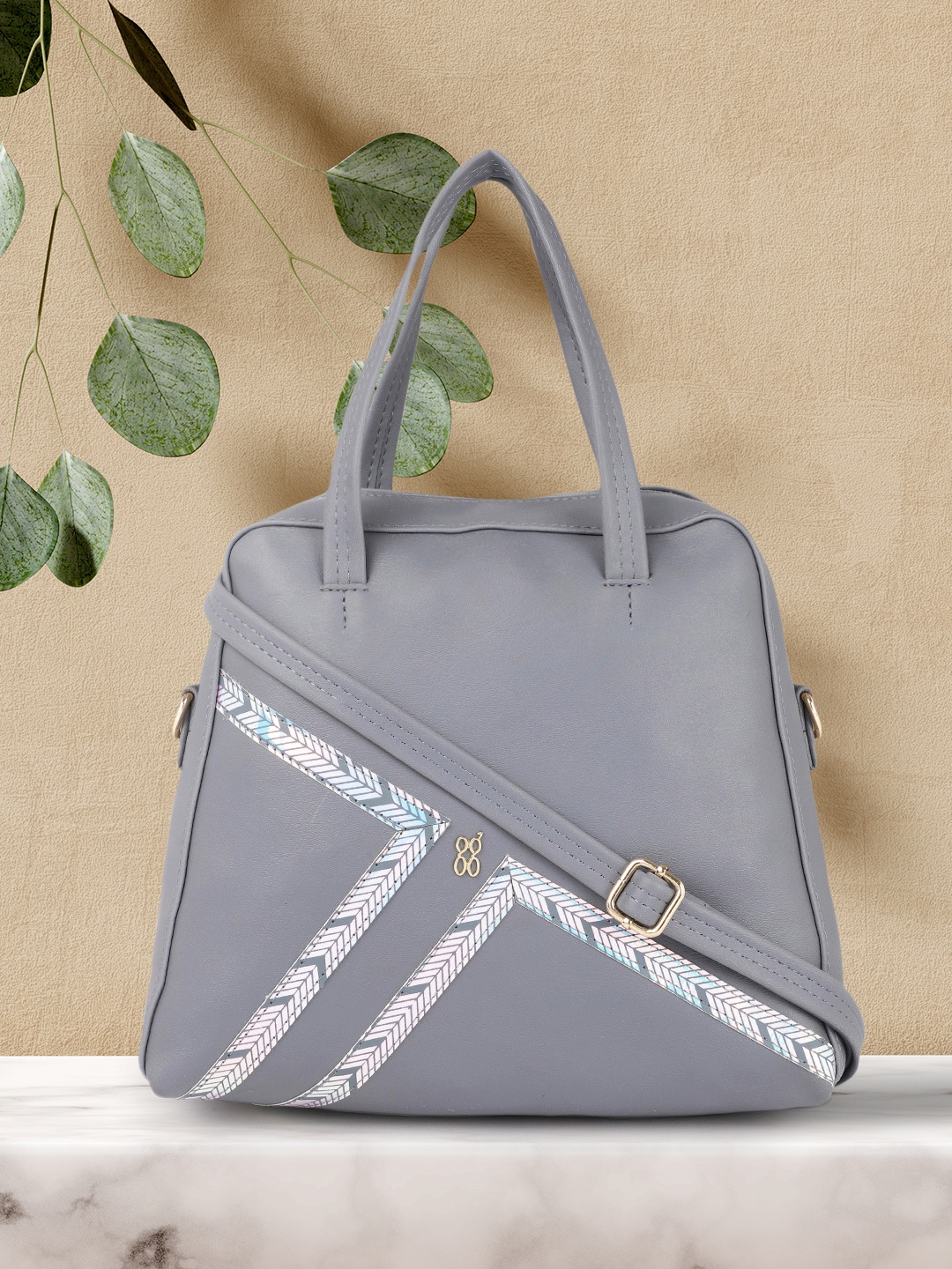 

Baggit Grey Embellished Handheld Bag