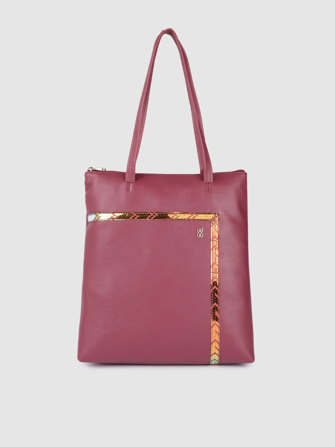 

Baggit Burgundy Solid Structured Shoulder Bag