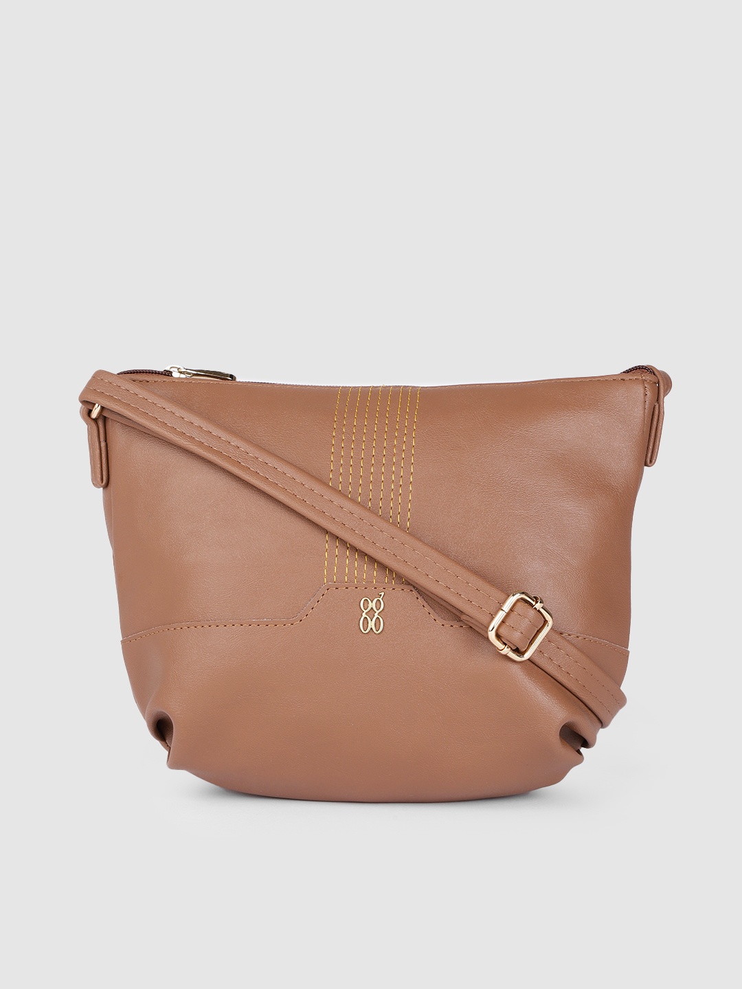 

Baggit Tan Brown Solid Sling Bag