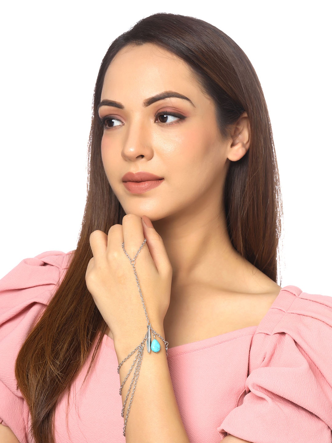 

Yellow Chimes Women Silver-Plated Wraparound Bracelet