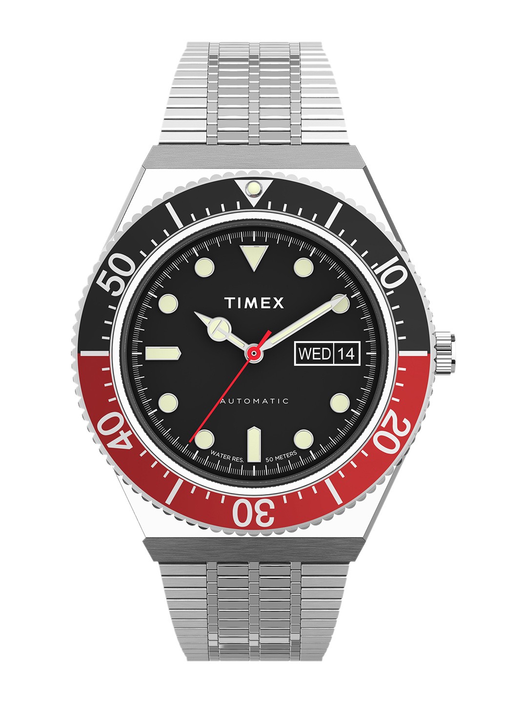 

Timex Men Embellished Dial & Stainless Steel Straps Analogue Watch TW2U83400, Black