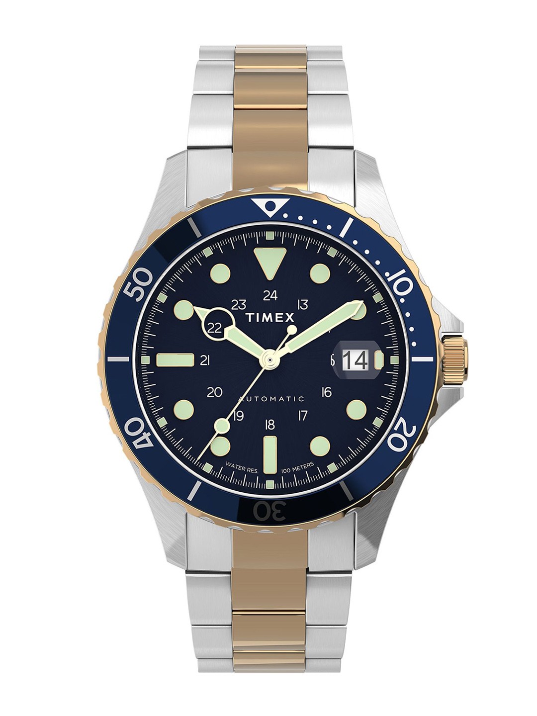 

Timex Men Solid Dial & Stainless Steel Straps Analogue Watch TW2U83500, Blue