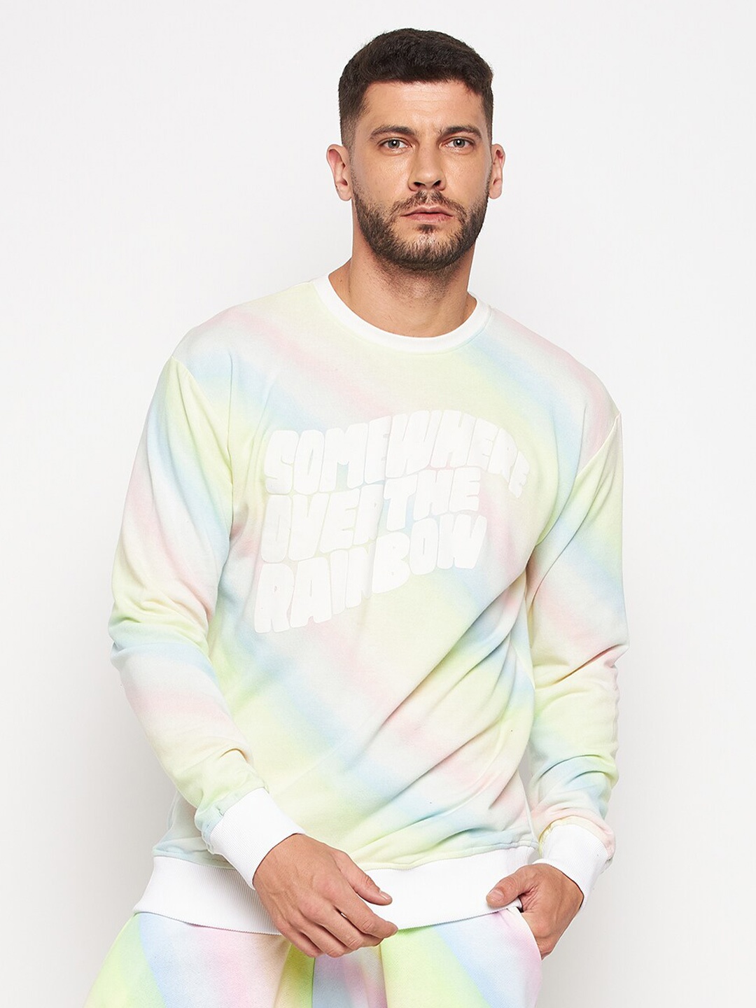 

FUGAZEE Men White Typography Printed Sweatshirt