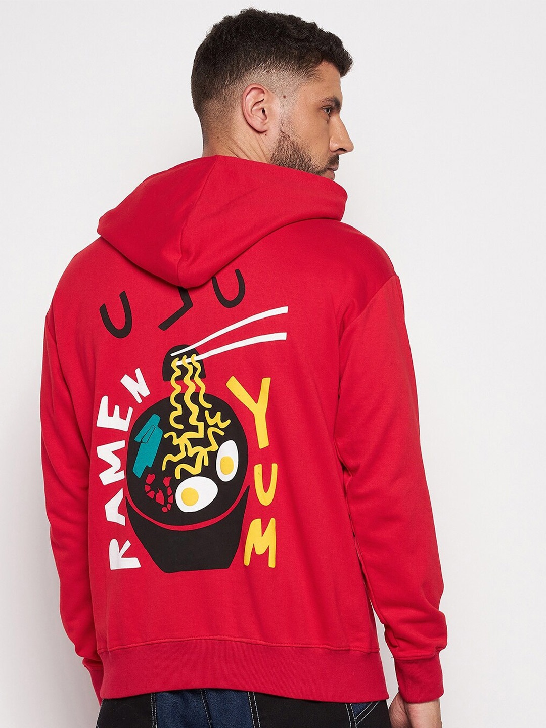 

FUGAZEE Men Red Printed Hooded Sweatshirt