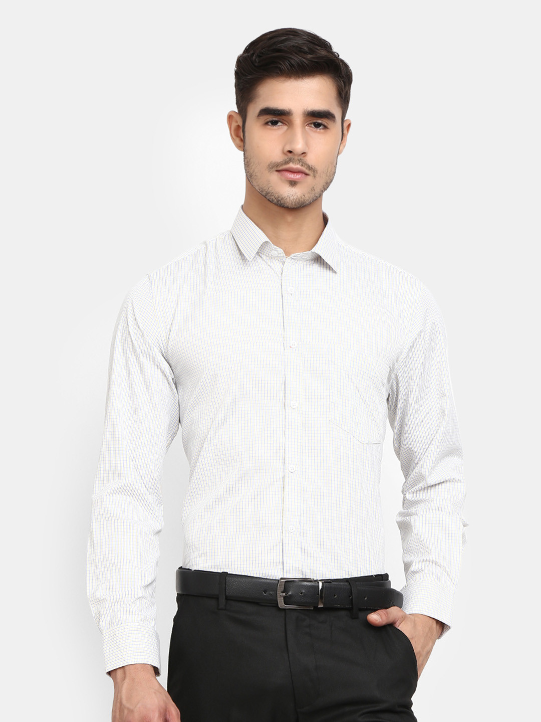 

V-Mart Men Yellow Comfort Checked Formal Shirt