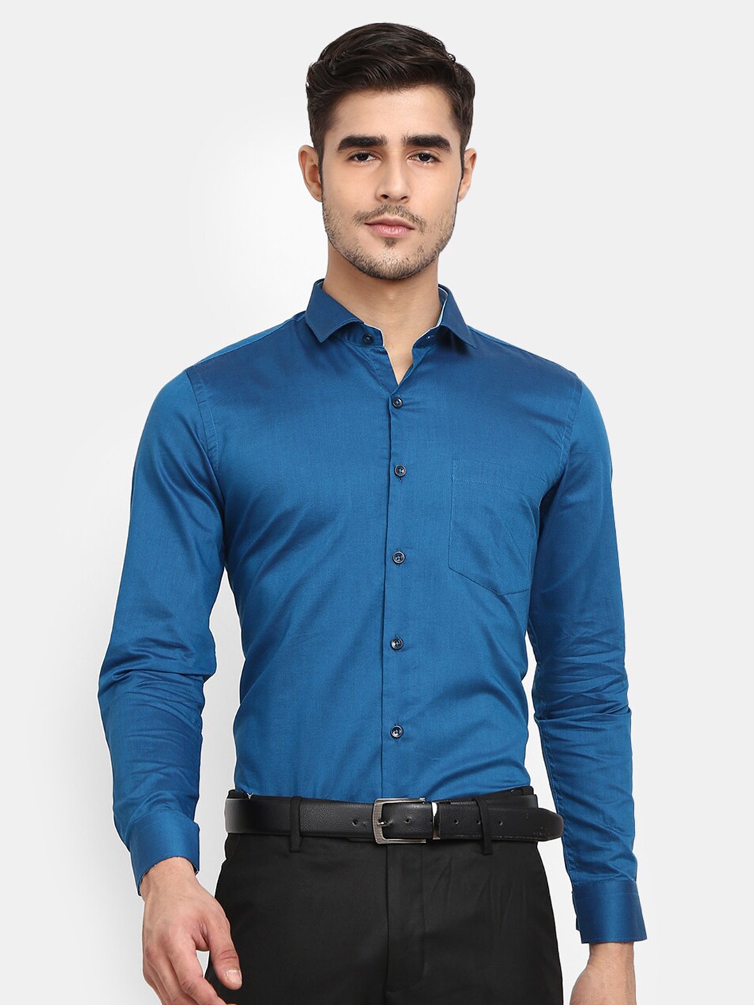 

J White by Vmart Men Teal cotton Formal Shirt