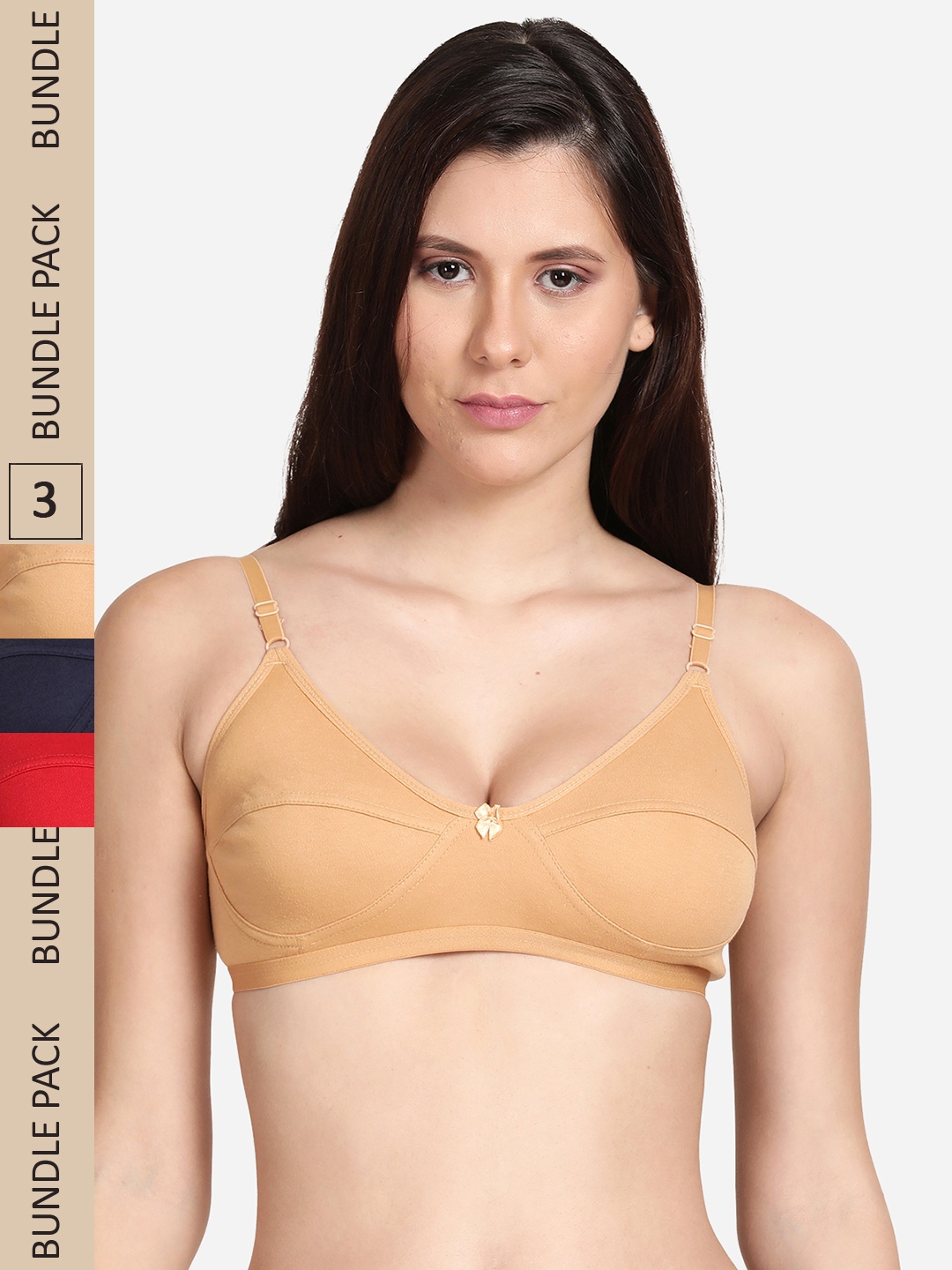

shyaway Pack Of 3 Non Padded Bra, Nude