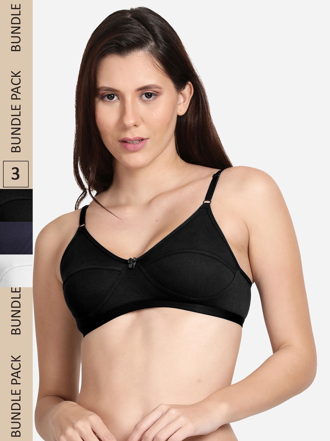 

shyaway Pack of 3 Non Padded Bra, Black