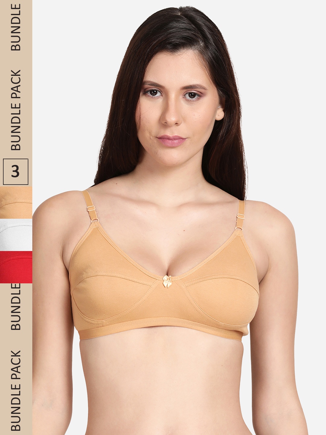 

shyaway Pack Of 3 Non Padded Bra, Nude