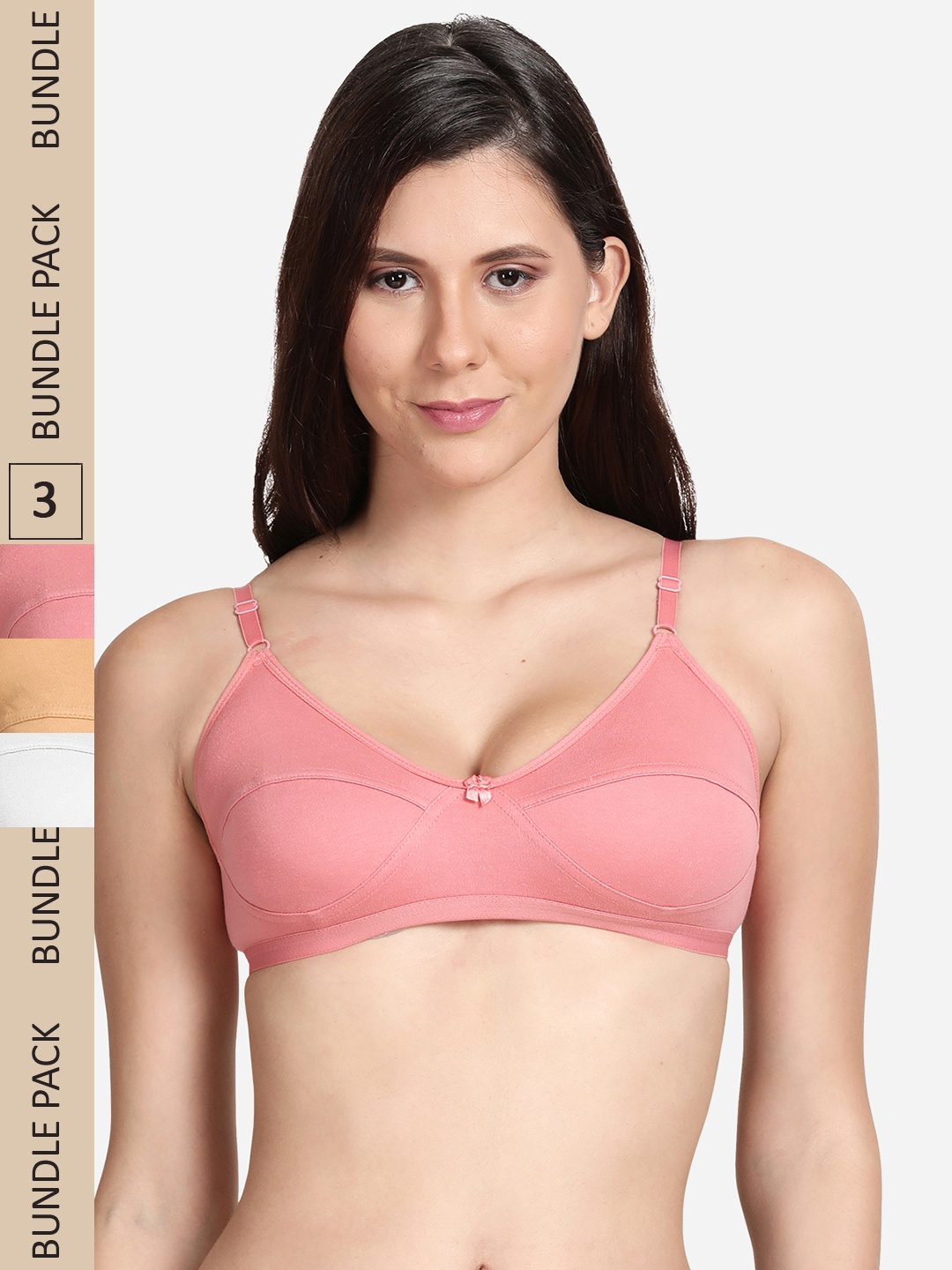 

shyaway Pack Of 3 Non Padded Bra, Pink