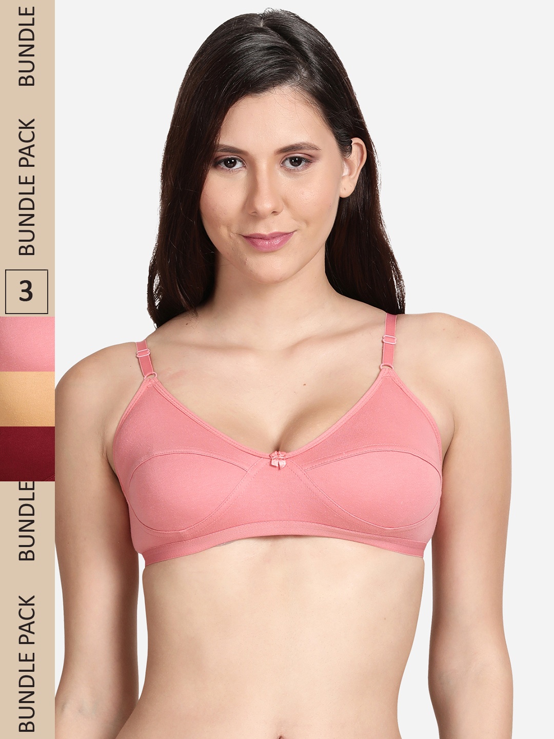 

shyaway Pack of 3 Pink & Maroon Bra