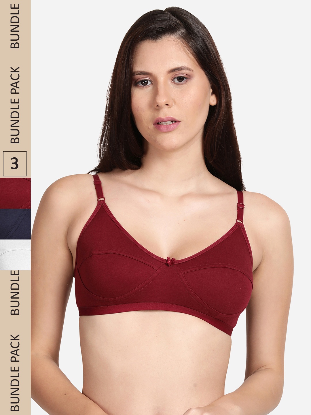 

shyaway Pack of 3 Bra, Maroon