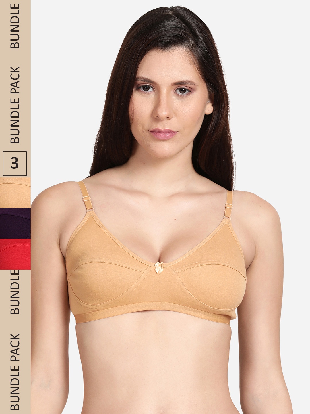

shyaway Pack of 3 Bra, Nude