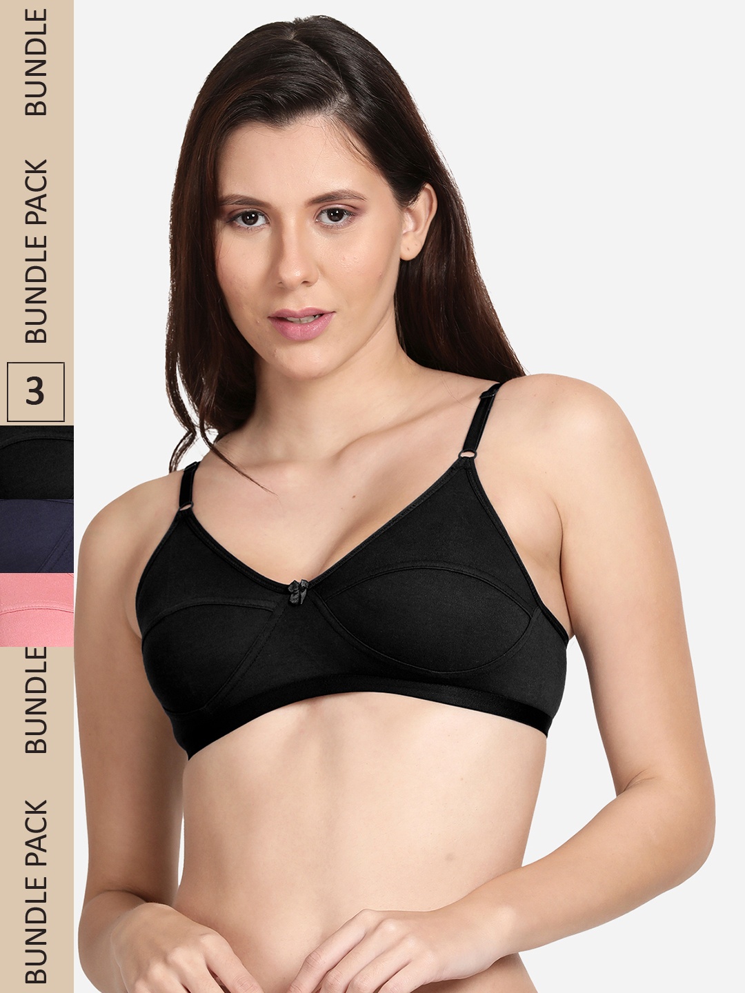 

shyaway Pack of 3 Bra, Black