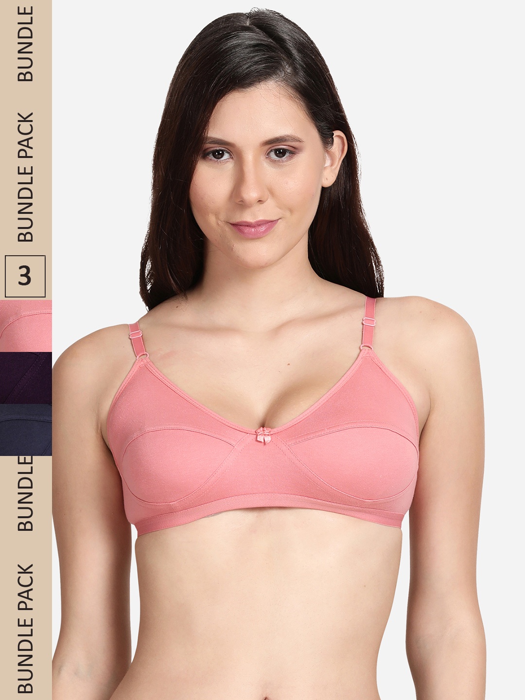 

shyaway Pack of 3 Bra, Pink