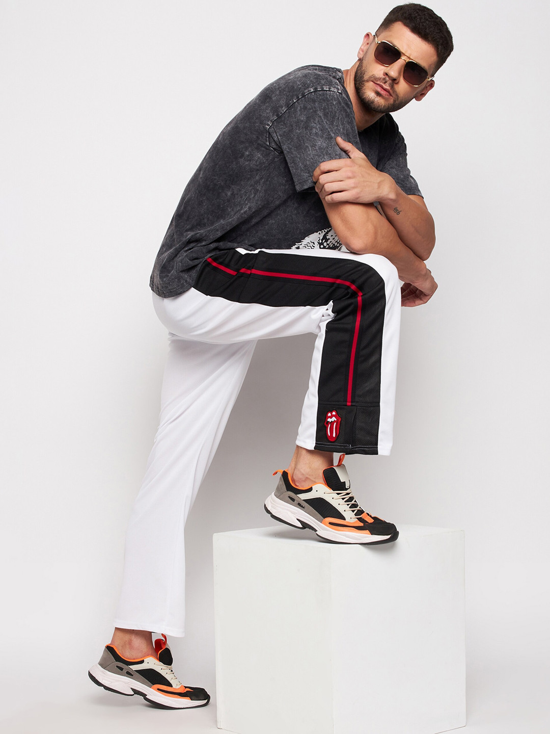 

FUGAZEE Men White Solid Boot Cut Track Pants