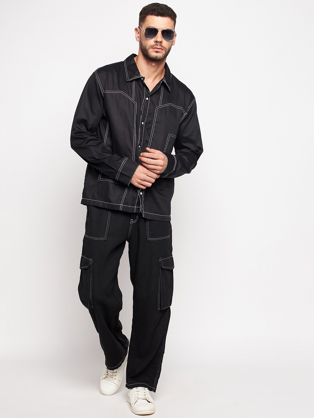 

FUGAZEE Men Black Relaxed Casual Shirt