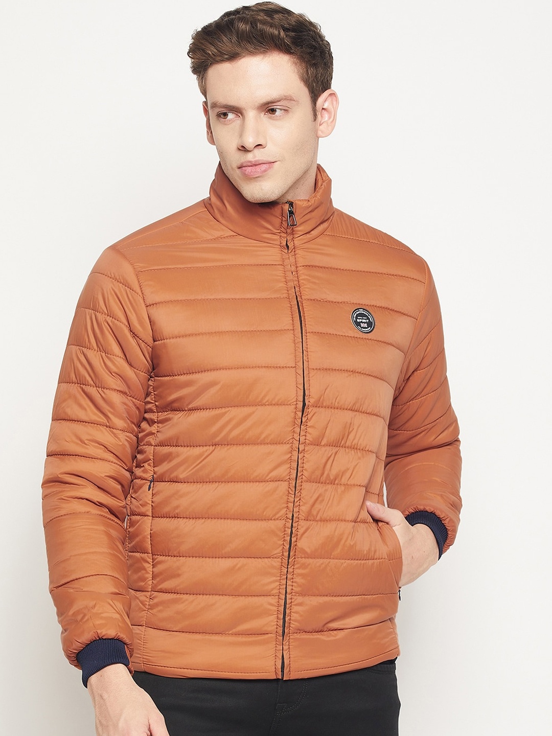 

Spirit Men Mustard Windcheater and Water Resistant Puffer Jacket