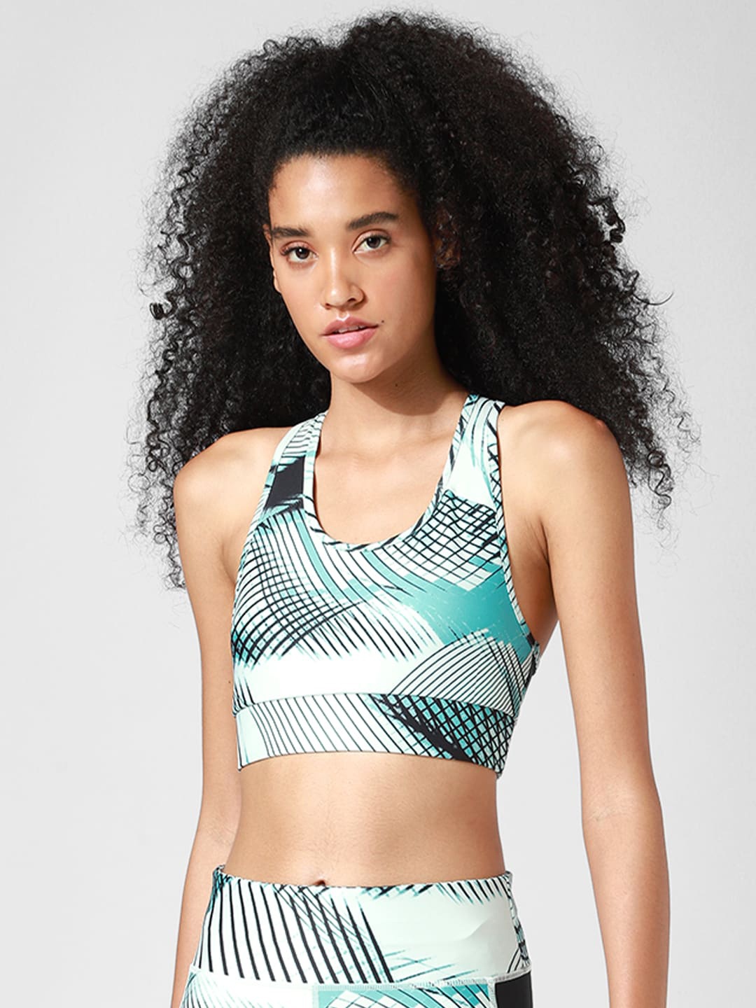 

ONLY Women Geometric Workout Bra, Blue
