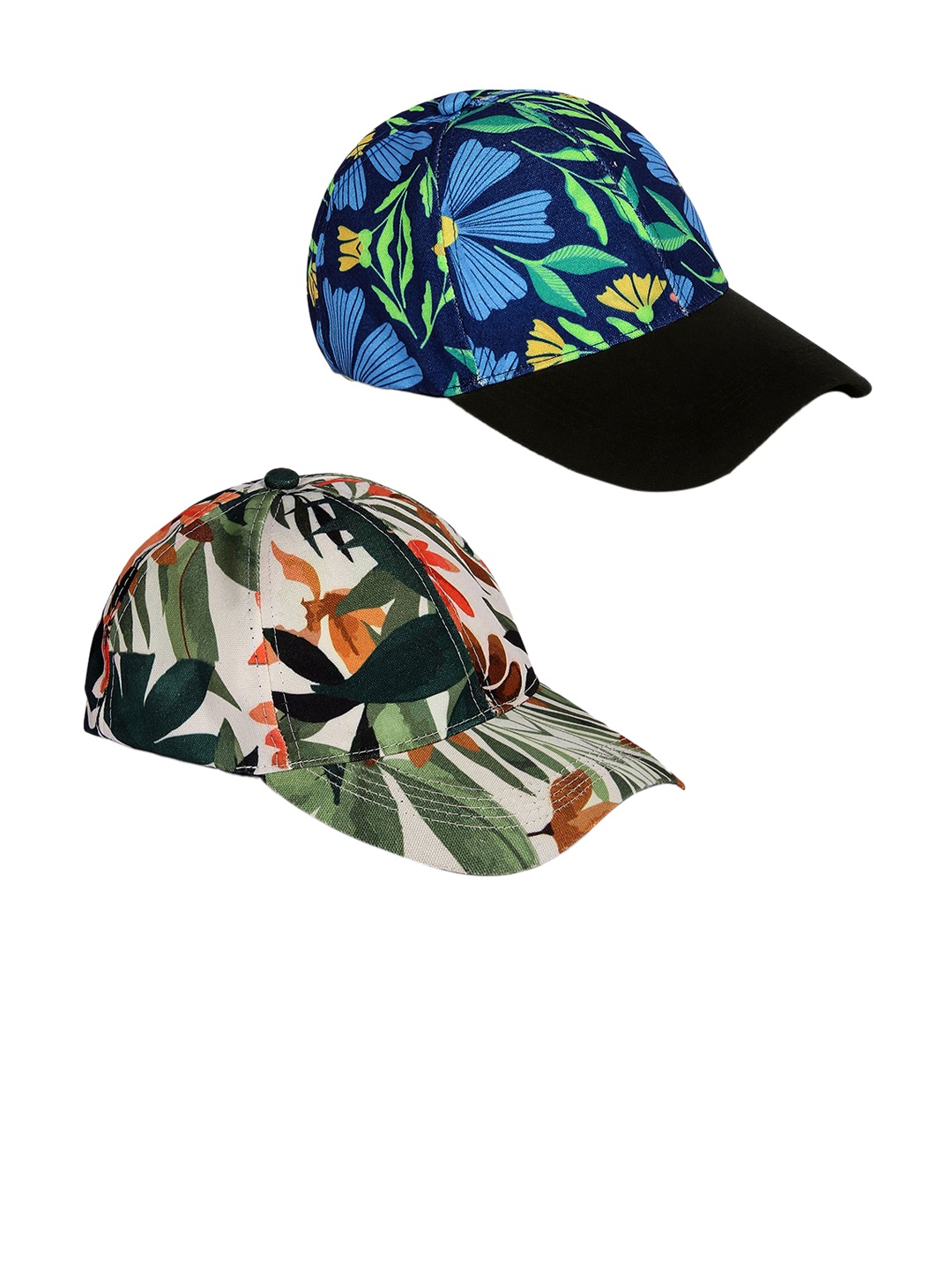 

Knotyy Unisex Pack Of 2 Printed Snapback Cap, Blue