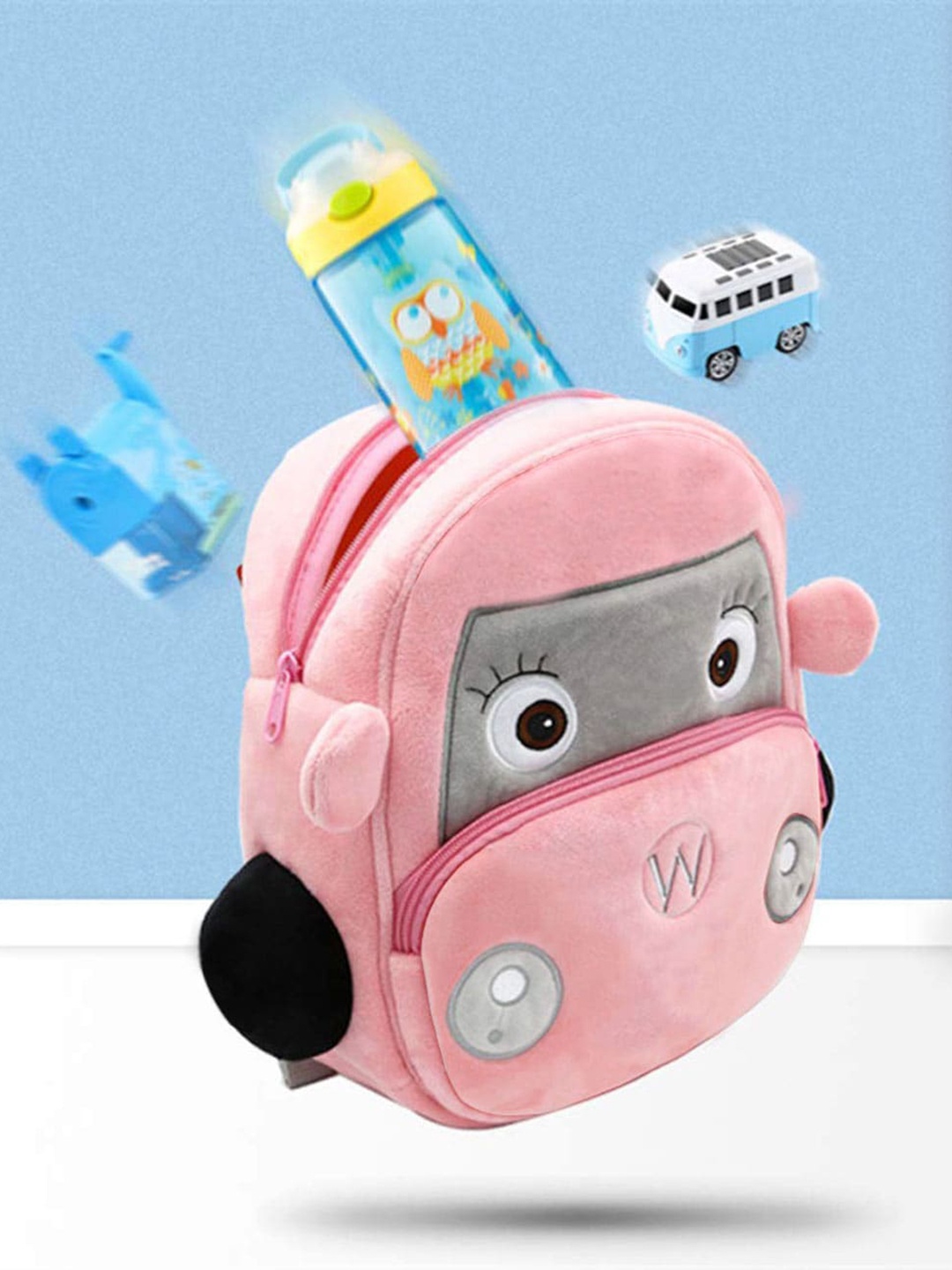 

Frantic Unisex Kids Velvet Backpack, Pink