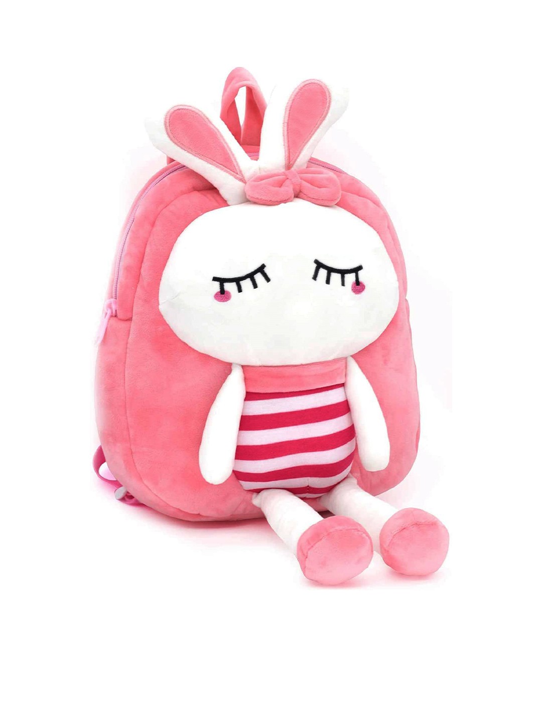 

Frantic Unisex Kids Velvet Sleeping Rabbit Backpack, Pink