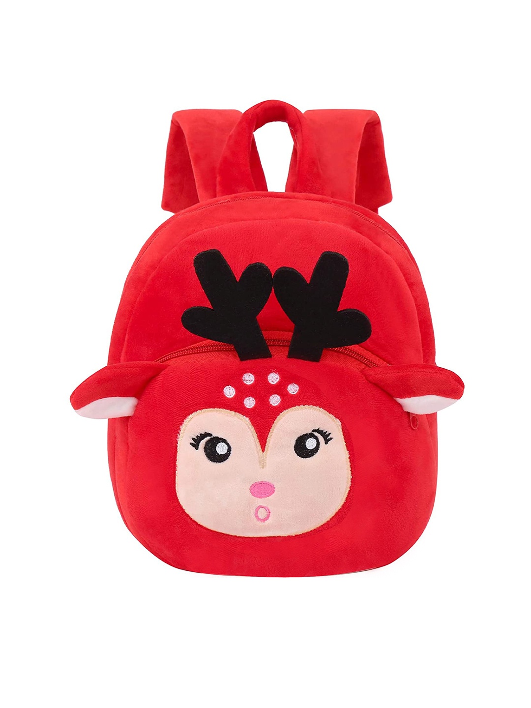 

Frantic Unisex Kids Velvet Deer Backpack, Red